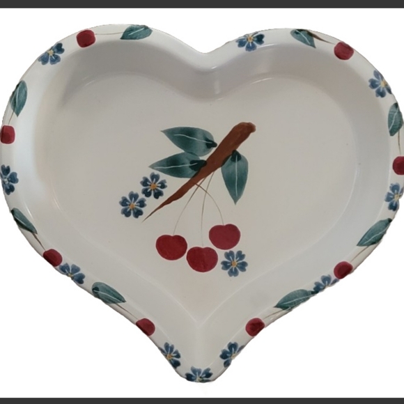 Chaparral Pottery USA Painted Heart Baking Dish Cherry - Picture 2 of 8